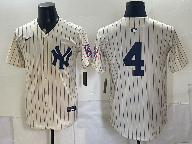 Men 2026 New York Yankees #4 white Nike MLB Jersey 0805->new york yankees->MLB Jersey